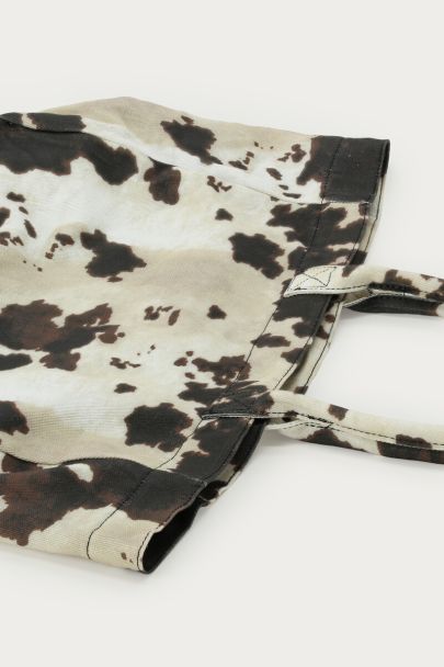 Bruine shopper met koeienprint