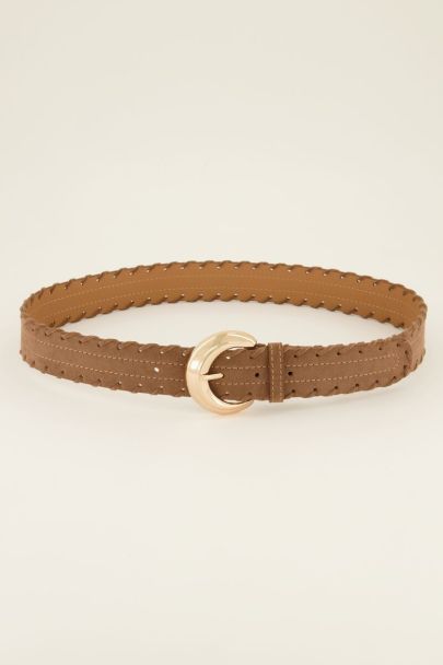 Brown braided belt with buckle | My Jewellery