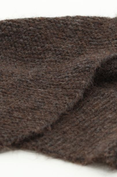 Brown hooded scarf