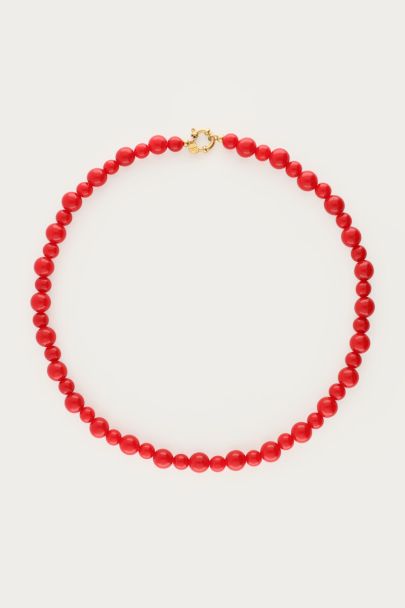 Burgundy ketting met kralen