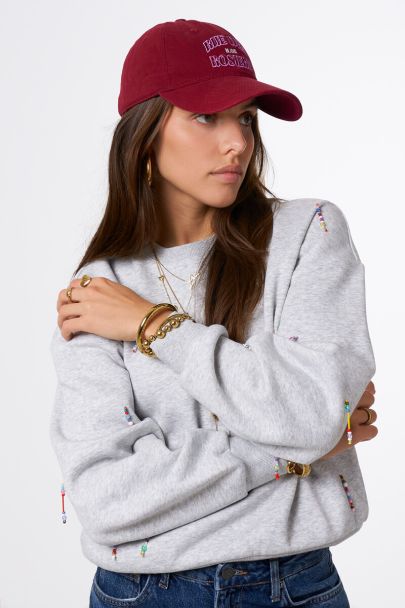 Casquette bordeaux "Rue des Rosiers"