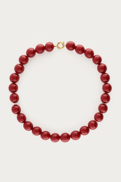Burgundy ketting met grove kralen