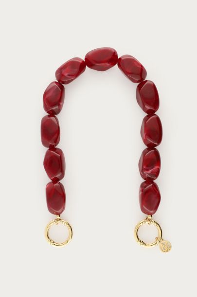 Burgundy telefoonkoord met statement kralen