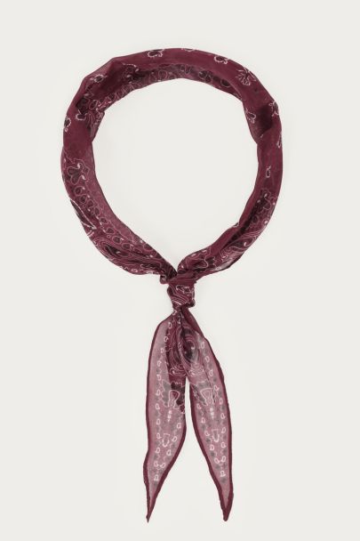 Foulard bordeaux avec imprimé bandana