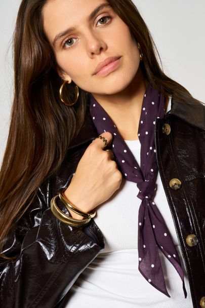 Foulard bordeaux à pois blancs