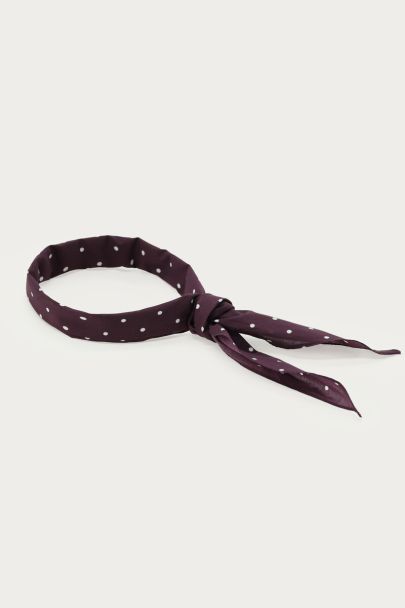 Foulard bordeaux à pois blancs