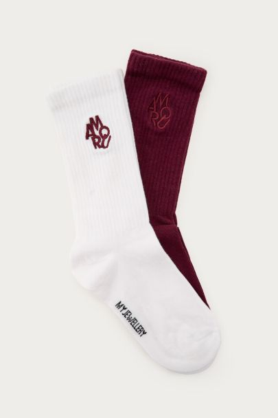 Burgundy sokken set Amour
