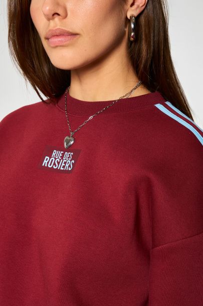 Burgundy sporty sweater "Rue des rosiers"