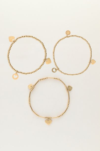 Candy armbanden set met hartjes