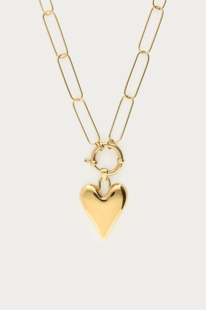 Chain necklace with large heart pendant