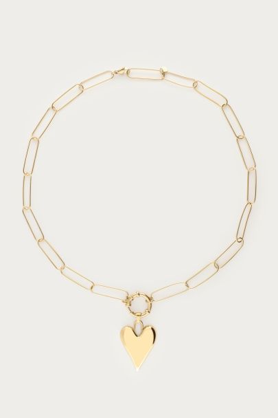 Gliederkette mit großem Herzanhänger 