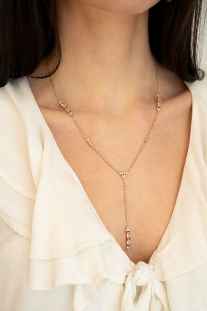 Ketting Y-vorm met strass