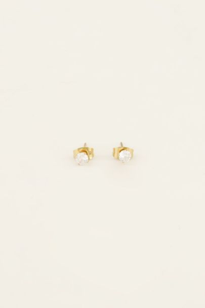 Klassieke studs met transparante steen | My Jewellery