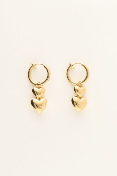 Clip-on earrings double heart | My Jewellery