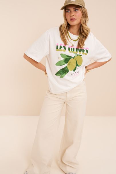 Jean large cr&egrave;me