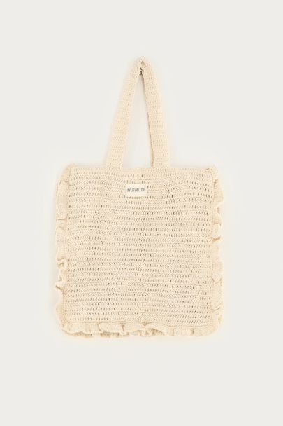 Crochet shopper beige 