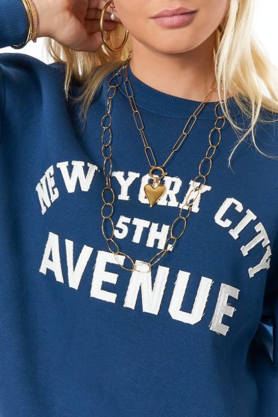 Donkerblauwe sweater "5th Avenue"