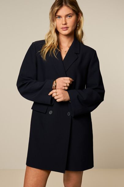 Robe blazer basique bleu foncé