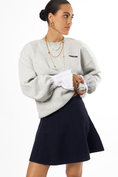 Dark blue knitted skirt