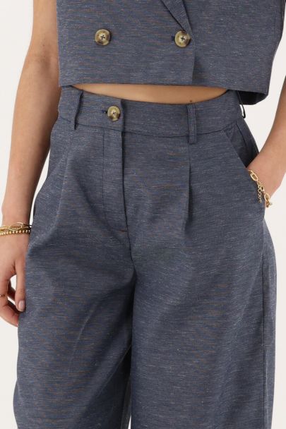 Pantalon tailleur bleu foncé
