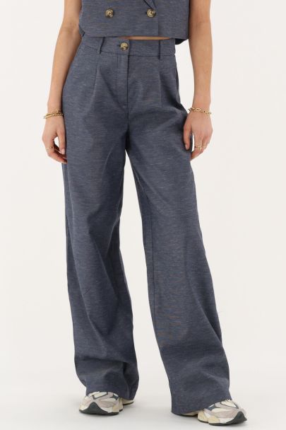 Pantalon tailleur bleu foncé