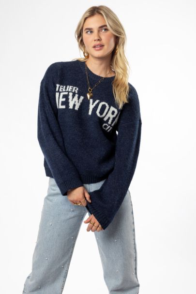 Dark blue sweater "Atelier NYC"