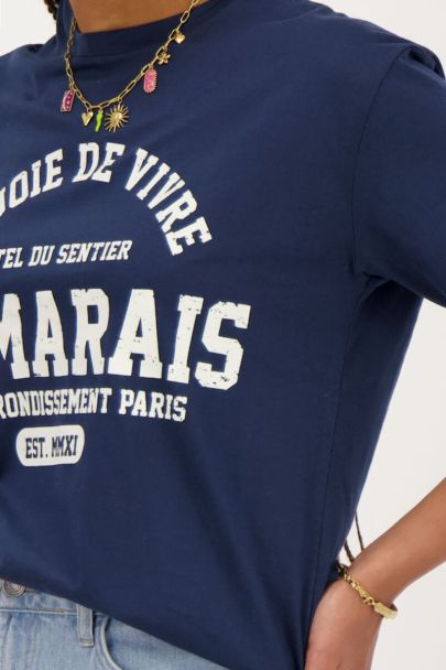 Donkerblauw T-shirt Le marais