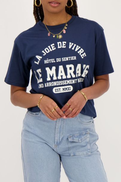 Dunkelblaues T-Shirt "Le marais"