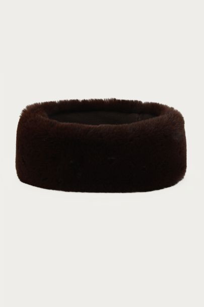 Donkerbruine hoofdband faux fur
