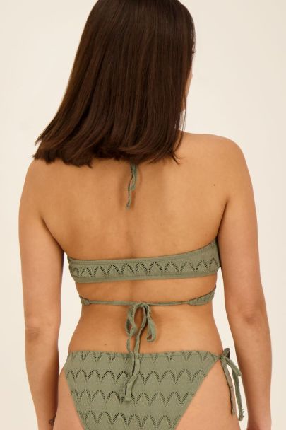 Donkergroene bikini wikkeltop boho
