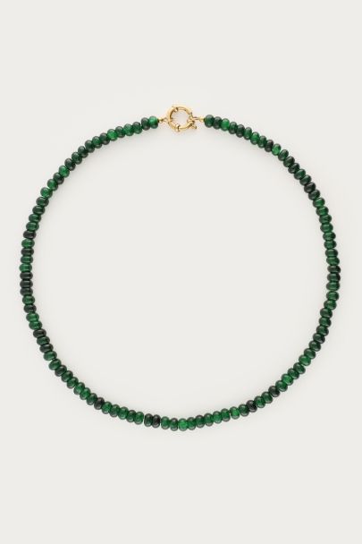 Dark green necklace with beads