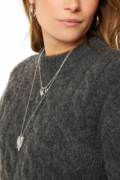 Dark grey oversized cable sweater