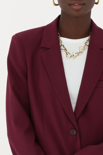 Blazer basique oversize rouge foncé