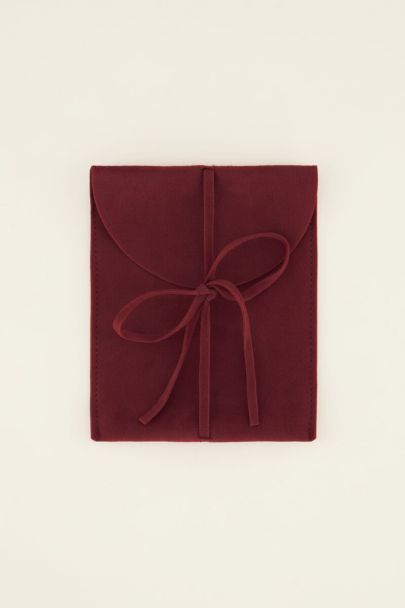 Dark red velvet gift bag