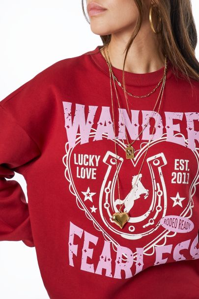 Sweat rouge foncé "Wander Fearless" 