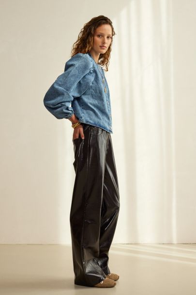 Bruine lak broek