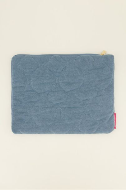 Blaue Denim-Laptoptasche mit Muster