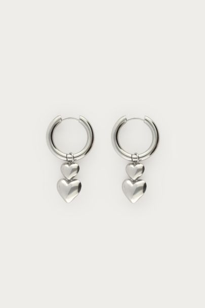 Double heart earrings