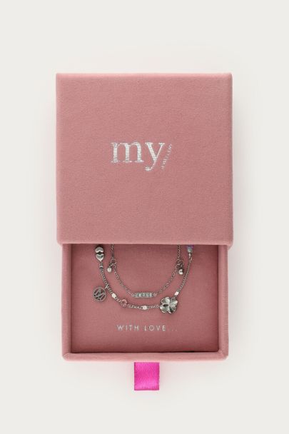 Double necklace with charms "dreams come true"