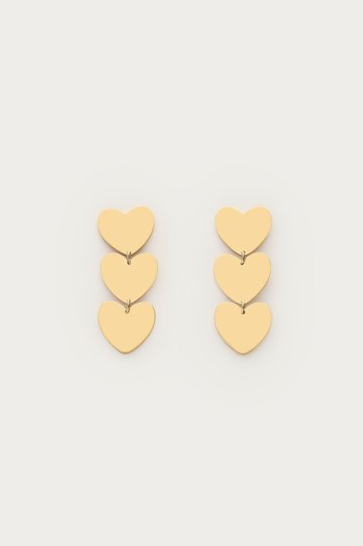 Boucles d'oreilles avec trois cœurs