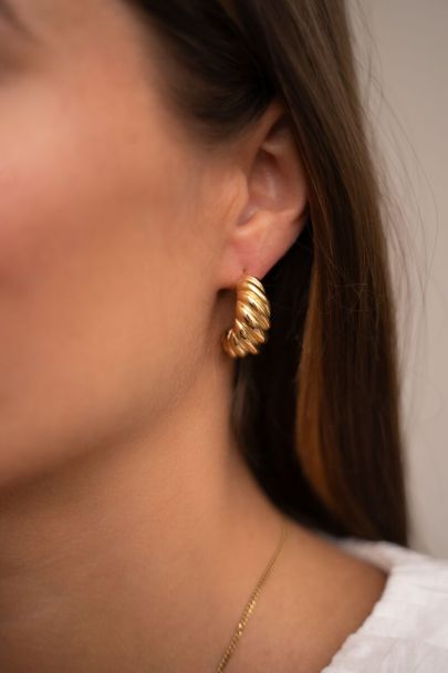 Drop earrings with ridges small
