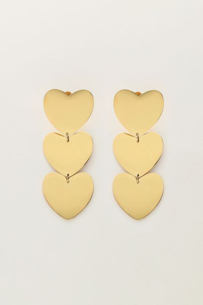 Three hearts statement earrings