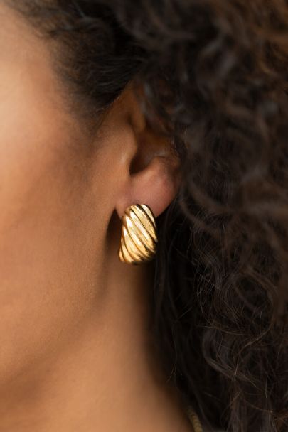 Boucles d'oreilles goutte rayée