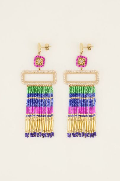 Earrings with multicoloured Miyuki beads