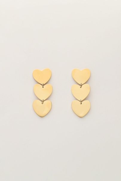 Earrings with three hearts