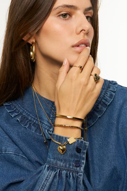 Platte bangle met slotje