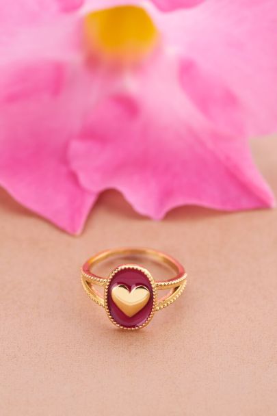 Maxi bague Art violette avec coeur