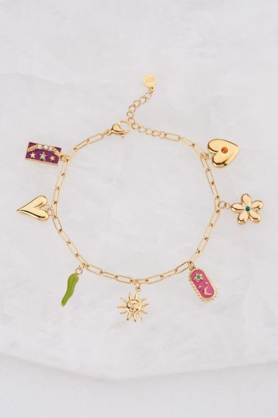 Sunrocks chain bracelet with charms