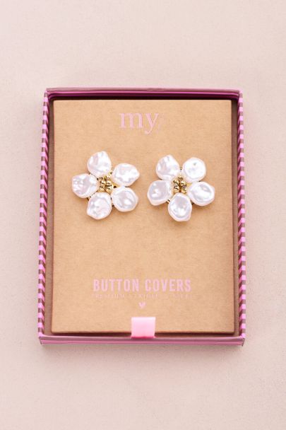 Ensemble de boutons fleurs blancs