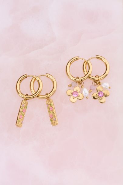 Botanical oorringen met bloemen bedel